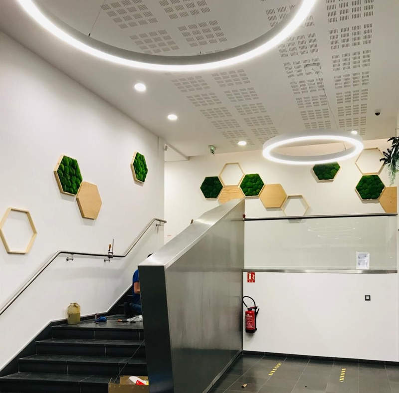 Poteau intérieur décoratif avec végétalisation